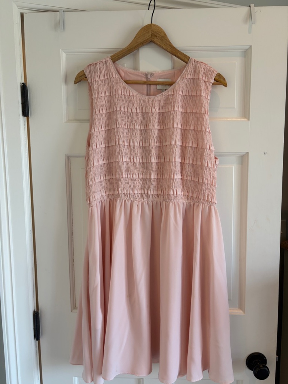 Reiss Blush Pink Sleeveless Smocked Mini Dress